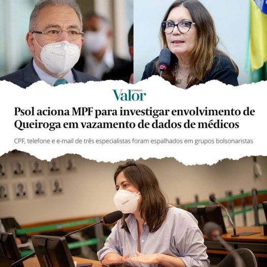 PSOL pede investigação de Queiroga e Bia Kicis sobre vazamentos de dados de médicos