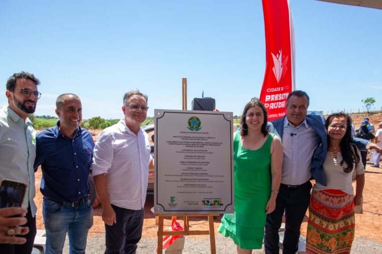 Sâmia participa do lançamento da pedra fundamental do novo campus Presidente Prudente do IFSP