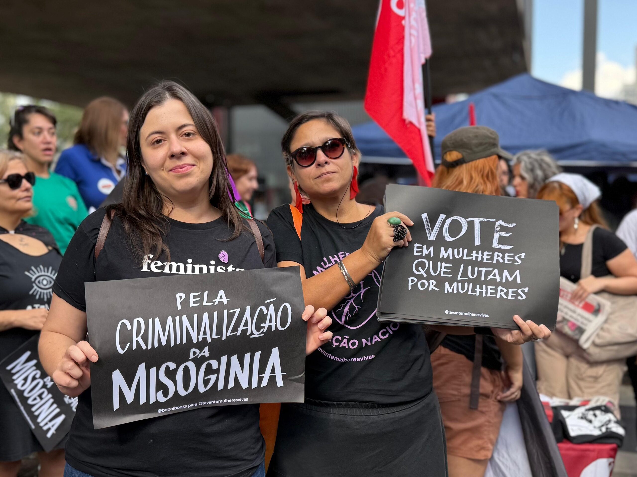 Brasil sem Misoginia: em ato na Paulista, Sâmia cobra aprovação do projeto e denuncia manobra na Câmara